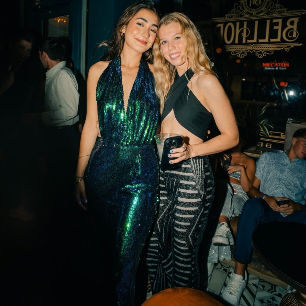 Sequin Flared Jumpsuit- Nasty Gal Size 4